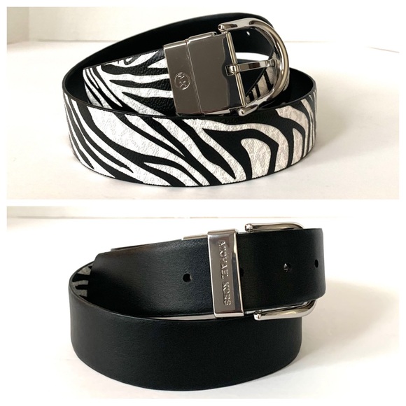 Michael Kors Reversible Zebra Belt - BLACK WHITE _size Small. Style 558539